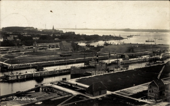 Postcard Holtenau Kiel in Schleswig Holstein, locks