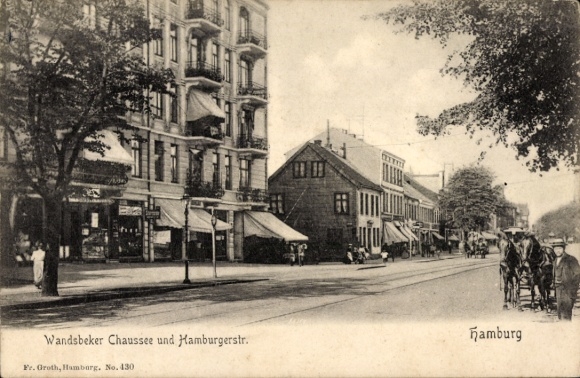 Postcard Hamburg Wandsbek, Chaussee, Hamburgerstraße