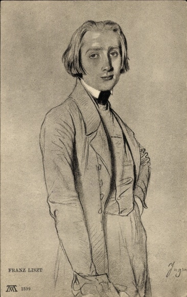 Artists Postcard Ingres, JAD, Franz Liszt, Liszt Ferencz, Austro-Hungarian composer