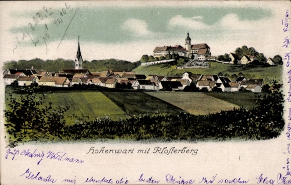 Artist Postcard Felle, Eugen, Hohenwart Monastery in Upper Bavaria, general view