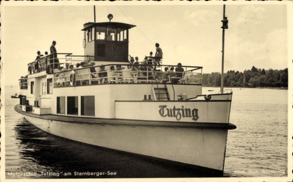Lake Starnberg in Upper Bavaria, Tutzing motor vessel