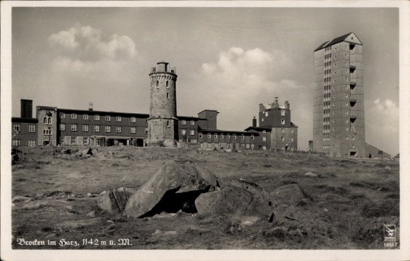 Postcard Brocken in the Harz Mountains, Hotel
