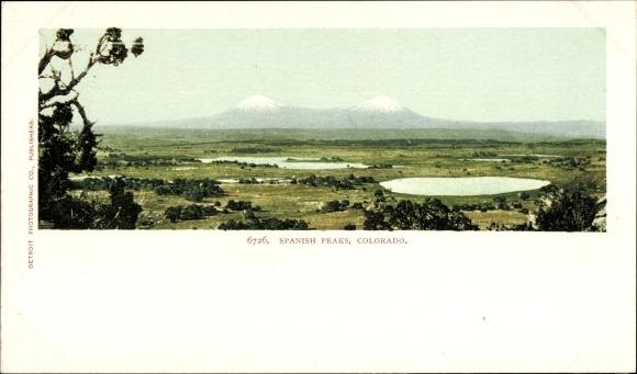 Postcard Colorado United States, Spanish Peaks