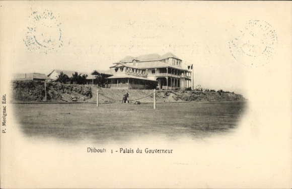 Postcard Djibouti Djibouti, Governor's Palace, , black and white
