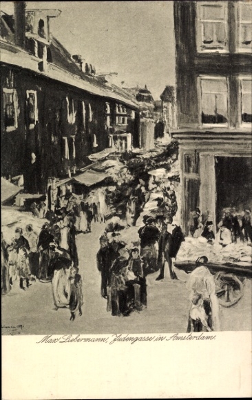 Artist Postcard Liebermann, Max, Amsterdam, North Holland, Netherlands, Judengasse