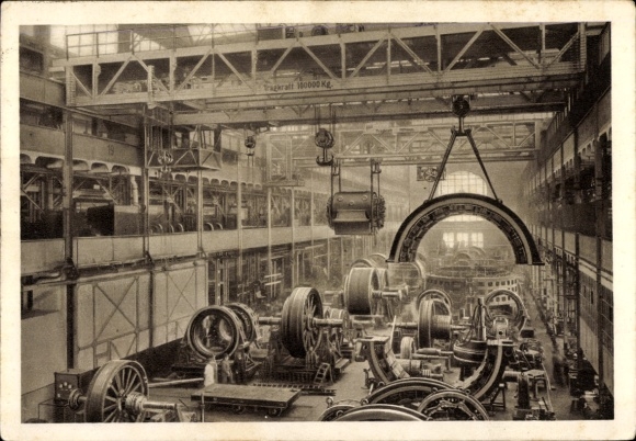 Postcard Berlin Spandau Siemensstadt, Siemens, KdF Fahrt, Dynamowerk, Montagehalle