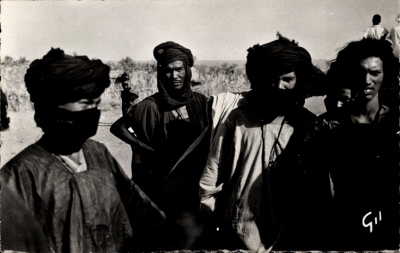 Postcard Mauritania, Les Hommes Bleus, men