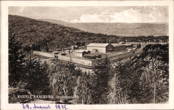 Saalburg Roman fort, Bad Homburg vor der Höhe, Hesse, Saalburg Roman fort, overall view of the fort