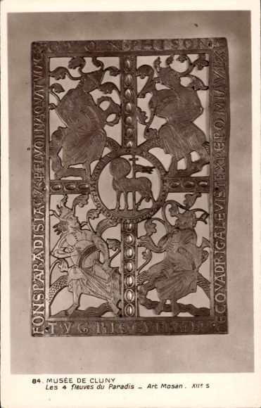 Postcard Paris V, Musée de Cluny, Les 4 fleuves du Paradis