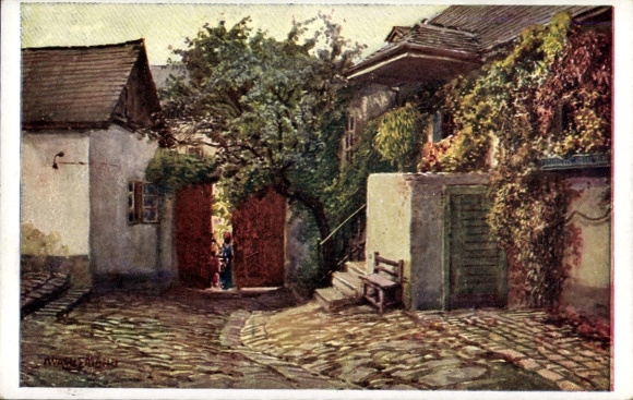 Artist Postcard Wachsmann, Vienna, Nussdorf, Welserhof