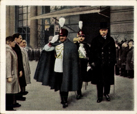 Collector's picture The Post-War Period No. 122, February 1928, Amanullah Khan in Germany, by Hindenburg