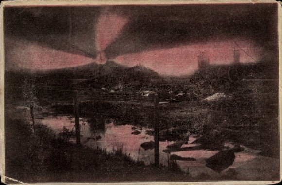 Postcard Hamburg Bergedorf Neuengamme, natural gas fire