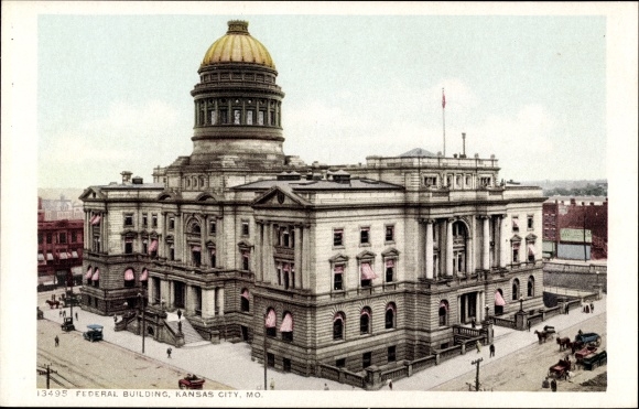 Postcard Kansas City Kansas USA, federal building