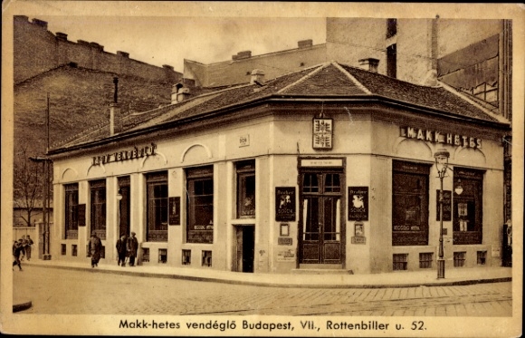 PC Budapest Hungary, Makk hetes vendeglö Budapest, VII., Rottenbiller u. 52, Horvath Mihaly