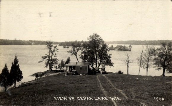 Postcard Cedar Grove Wisconsin USA, Cedar Lake