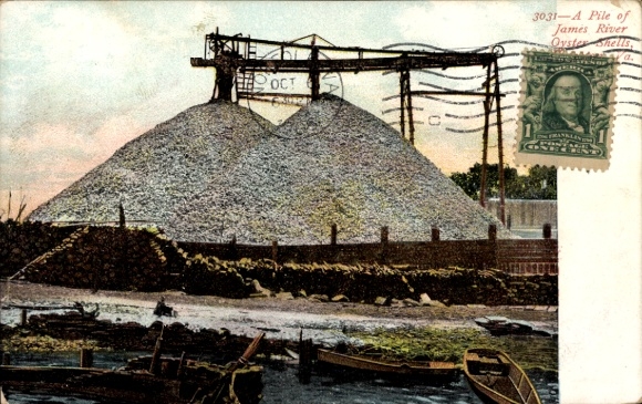 PC Hampton Virginia USA, A Pile of James River Oyster Shells