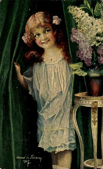 Artist Postcard von Riesen, Arno, The Birthday Child, Young Girl, Degi