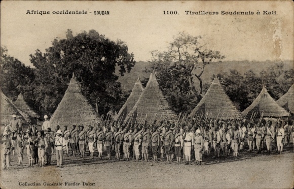 Postcard Kali Sudan, Sudanese Riflemen