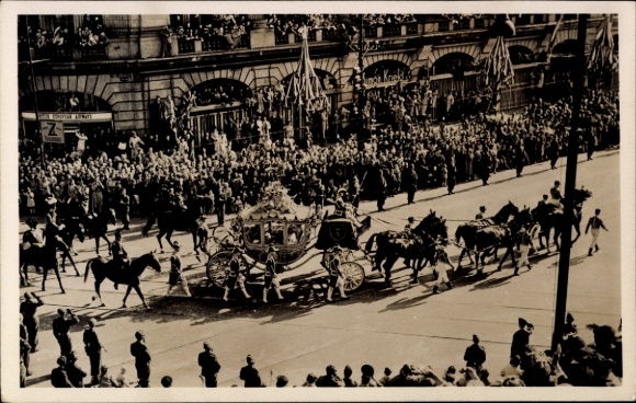 AK Amsterdam, Leidscheplein, Golden Coach of the Royal Family, 1948