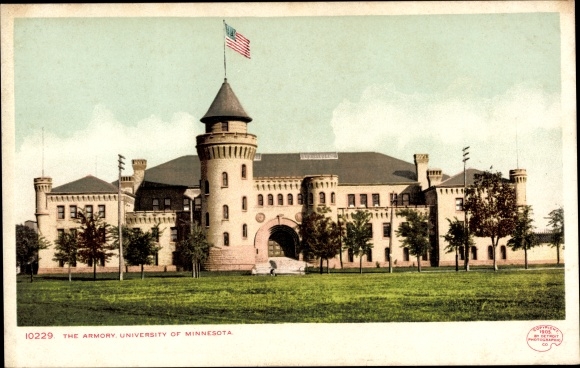 Postcard Minneapolis Minnesota USA, University, The Armory