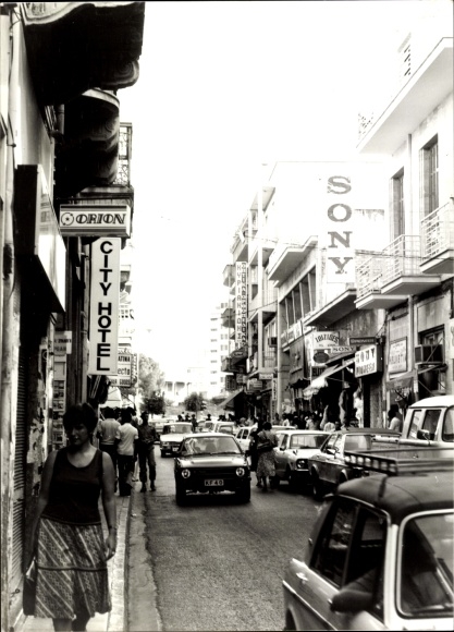 Photo Nicosia Cyprus, street, traffic, pedestrians, City Hotel, SONY