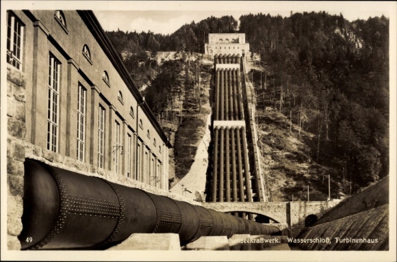 Postcard Kochel am See, Walchenkraftwerk and Wasserschloss