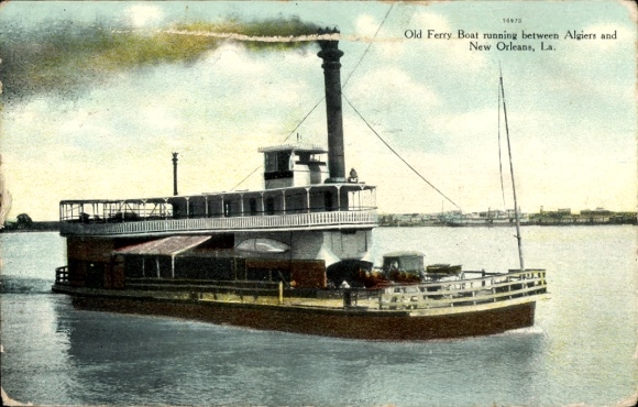 Postcard New Orleans Louisiana USA, Old Ferry Boat