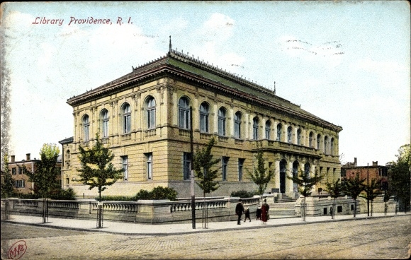 Postcard Rhode Island USA, Providence Public Library