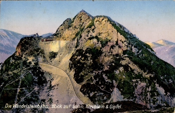 Upper Bavaria, Wendelstein Railway, railway, small church, summit