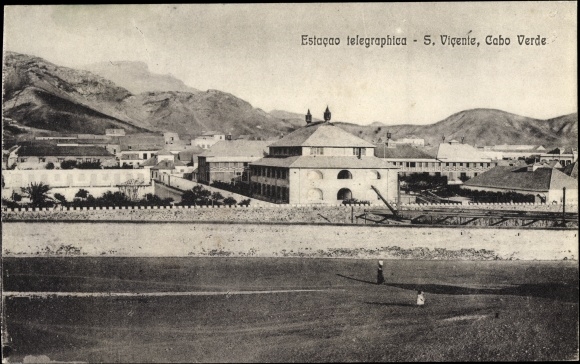 Postcard São Vicente Cape Verde Kap Verde, Telegraphic Station