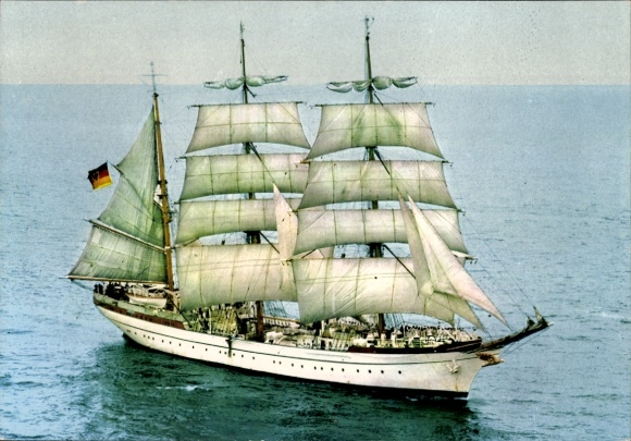 Postcard Sailing Training Ship Gorch Fock, German Navy