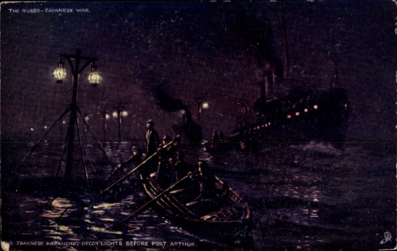 Artist Postcard Russo-Japanese War, Port Arthur