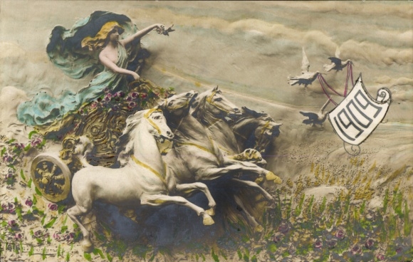 Artist Postcard Mastroianni, D., Chariot, year 1909