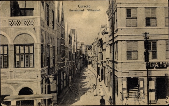 Postcard Curaçao Netherlands Antilles Caribbean, Heerenstraat, Willemstad