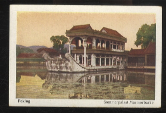 Eckstein cigarette trading card, Peking series, Summer Palace marble bar, 6 x 9 cm