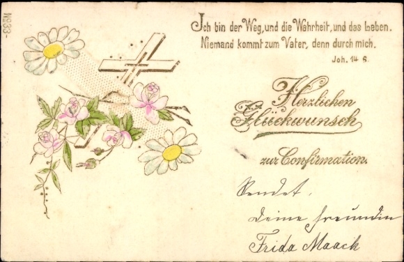 Congratulations on your confirmation, cross, flowers