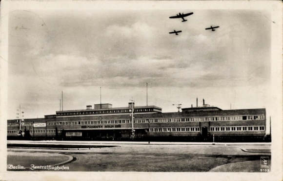Postcard Berlin Tempelhof, Central Airport, Airplanes