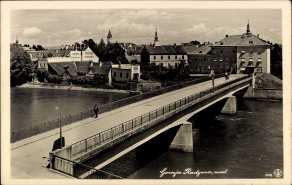 Postcard Gornja Radgona Slovenia, bridge