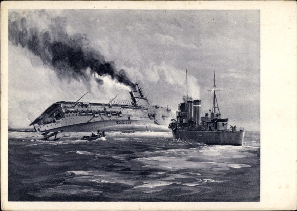 Sinking of the British aircraft carrier Courageous by a German submarine