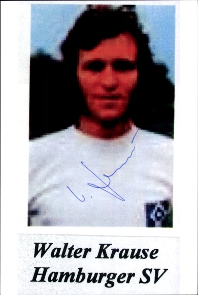 Autographed card of footballer Walter Krause, Hamburger SV, autograph