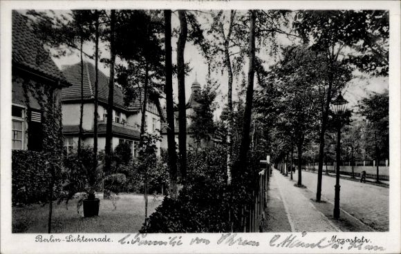 Postcard Berlin Tempelhof Lichtenrade, Mozartstraße, villas