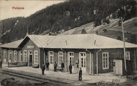 Postcard Palanca Ștefan Vodă Vltava, train station, platform