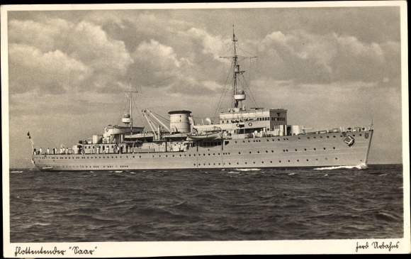 Postcard German warship, fleet tender Saar, Reichsmarine, Kriegsmarine