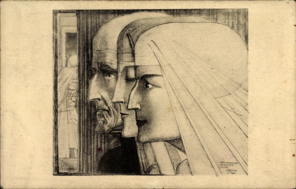 Artist PC Toorop, Jan, Bezonkenheid, Meditatie, Vuur, Allegory