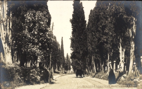 Postcard Üsküdar Scutari Constantinople Istanbul Türkiye, Cemetery