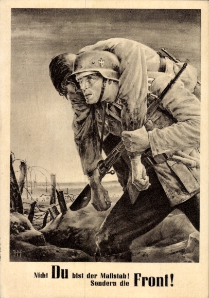 Artist Postcard Tschech, Will, It is not you who are the measure but the front, Wehrmacht, Day of the NSDAP