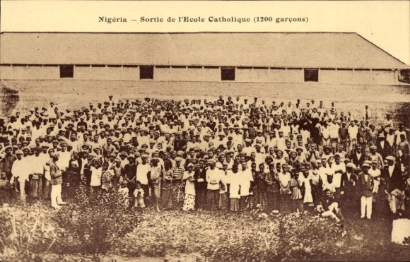 Postcard Nigeria, leaving the Catholic school