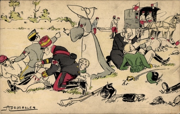 Artist Postcard Ademasles, Per Esperanto oni Kuragigas la Fremdajn mortantojn