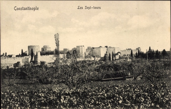 Postcard Constantinople Istanbul Türkiye, Yedikule Fortress, the Seven Towers