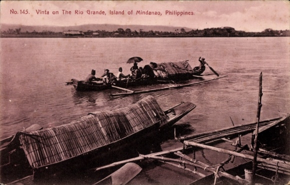 Postcard Mindanao Island Philippines, Vinta on The Rio Grande